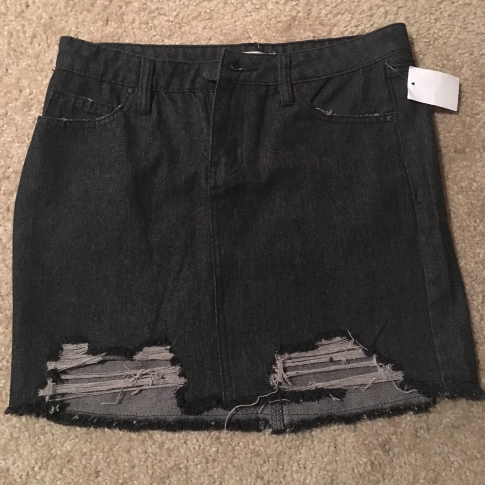 Distressed Jean Skirt